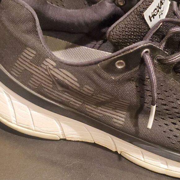 HOKA‎ ONE Cavu Black Running Shoes Mesh Upper - Size 10 1/2 - Picture 7 of 12